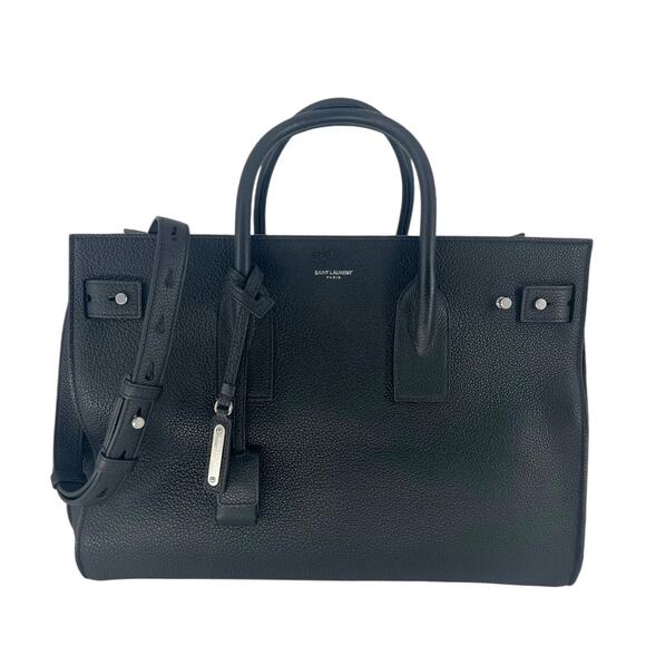 Saint Laurent Sac de Jour Souple Bag Leather Bag in Medium Black Silver - Picture 1 of 16